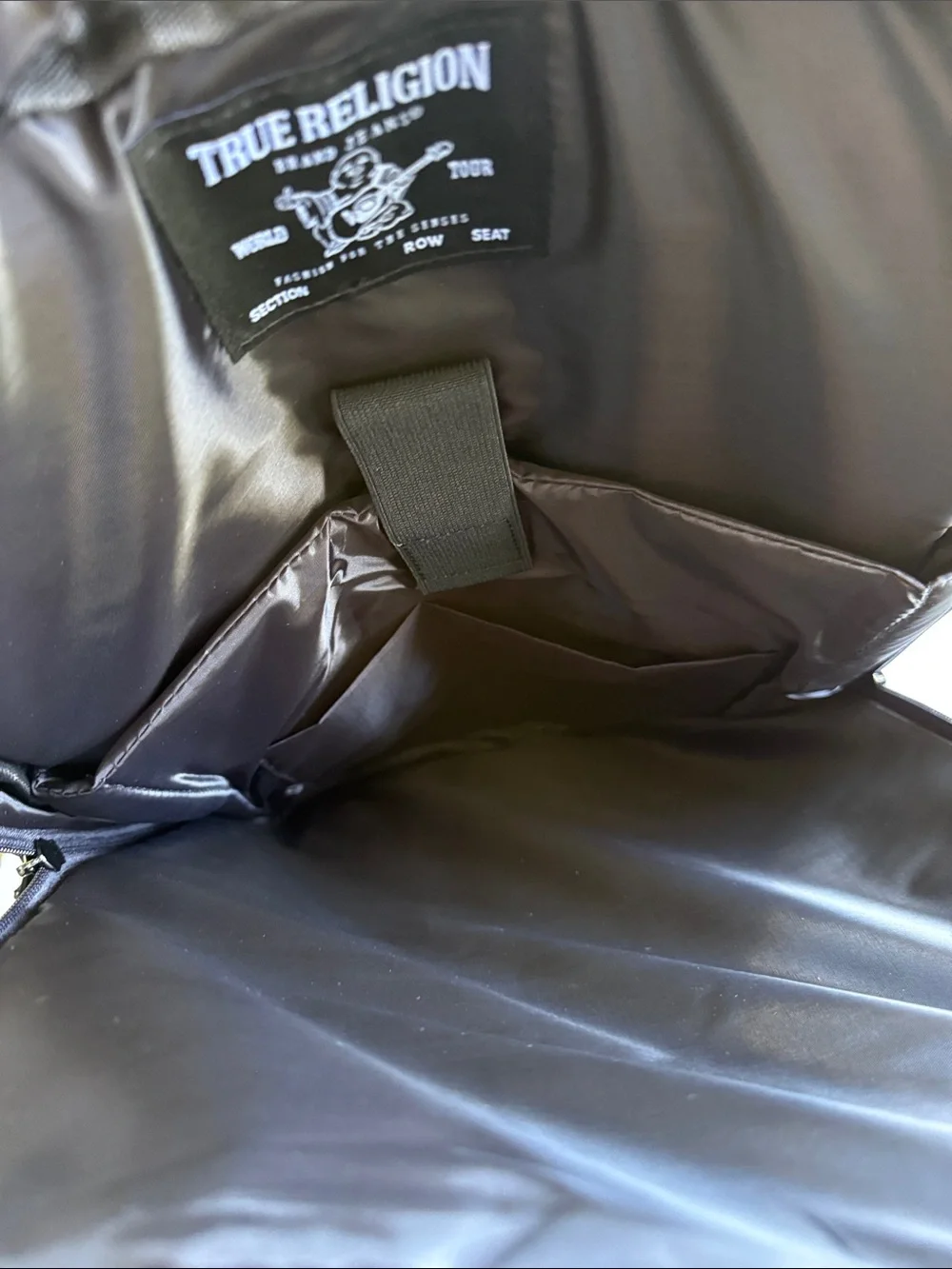True Religion Black Travel Backpack with Subtle Logo